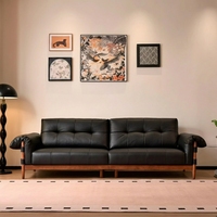 Canapé d'angle 3 places en similicuir français avec mousse haute densité et structure en bois, idéal pour appartements modernes, hôtels, villas, gymnases