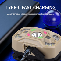 Lampu Kepala LED Sensor Gerak Induksi Gelombang USB Dapat Diisi Ulang Tahan Air untuk Berkemah dan Berburu