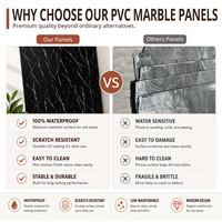 Panel de PVC con diseños de mármol con revestimiento UV de alto brillo, tablero de lámina de plástico laminado de mármol