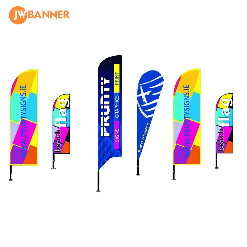 Impressão personalizada Feather Blade Flag Flying Style Outdoor Beach Tear Drop Flags Promoção Banners