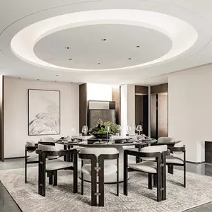 Il tavolo da pranzo moderno cinese di lusso leggero della sedia di ricezione di affari del caffè dell'hotel imposta la sedia da pranzo del ristorante di legno