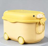 Coffre de rangement à roulettes pour enfants, grand bac de rangement domestique pour vêtements de bébé, collations, articles divers, organisateur quotidien pour chambre et salle de jeux