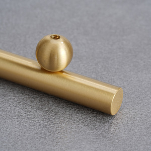 Solid Brass Elegant Modern Bar Pull, Solid Brass Single Hole <strong>Handle</strong> for <strong>Flush</strong> Mount on Cabinet and Furniture - Product Image 5