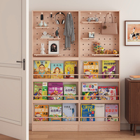 Organizador de Libros para Niños, Estante de Madera Natural para Montar en la Pared, Estante Estrecho para Libros Detrás de la Puerta para Sala de Estar