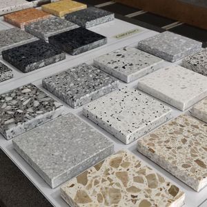 OEM/ODM Carreaux de sol en <span class=keywords><strong>terrazzo</strong></span> en pierre artificielle colorés de taille personnalisée