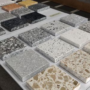 Piastrelle per pavimenti in terrazzo di pietra artificiale colorata con design a forma di formato personalizzato OEM/ODM