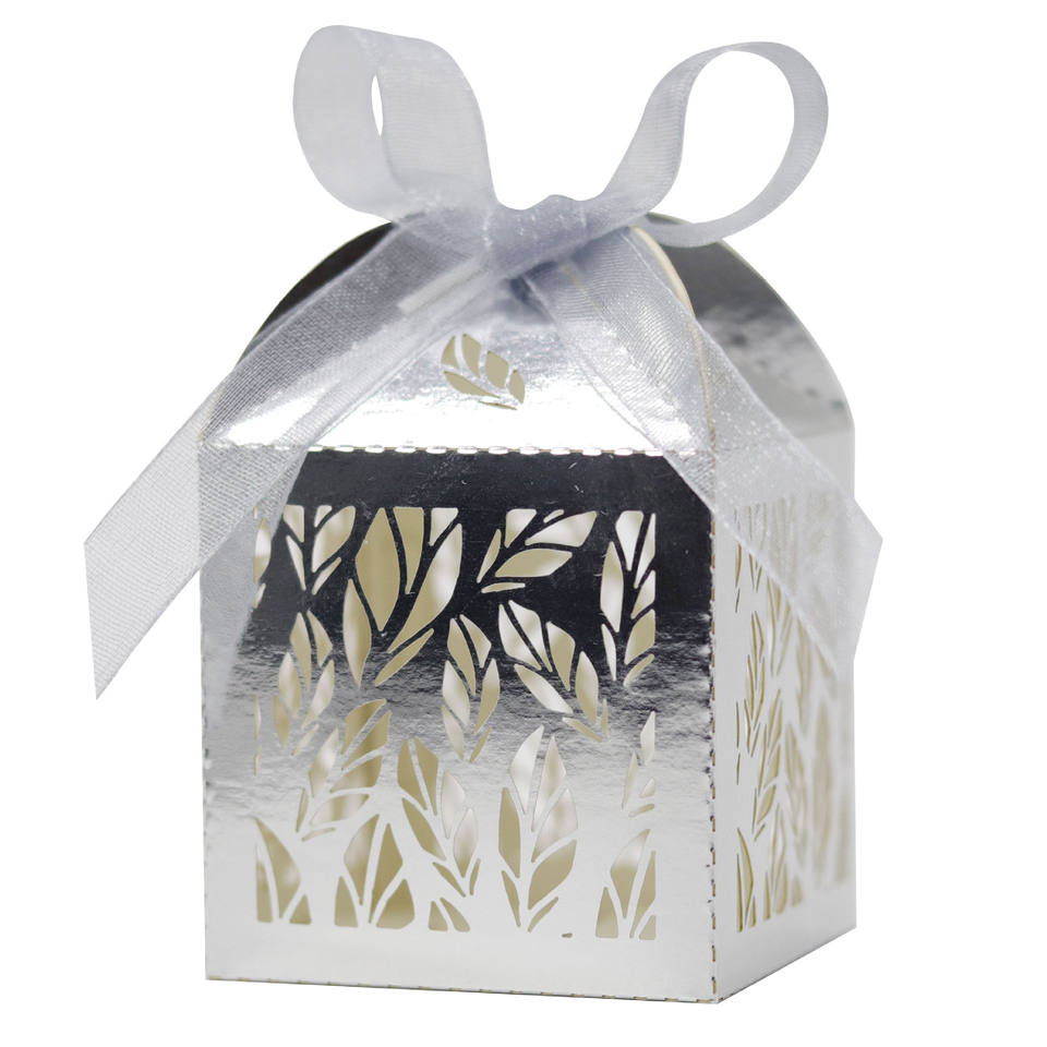 Pearl Paper Hollow-out Ribbon Wedding Birthday Candy Boxes Festive ...