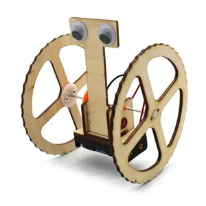工厂DIY木制两轮平衡车机器人组装套件儿童手工涂鸦玩具简单科学物理实验