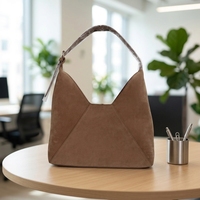 Sac à main de grande capacité de haute qualité pour femmes, sac en daim vintage marron, sac hobo à bandoulière avec sangles réglables et fermeture éclair