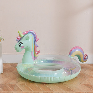 TANYOZHE Flotador Inflable de Unicornio para Niños, Juguete Flotante Rosa para Piscina con Diseño de Arcoíris - Product Image 2