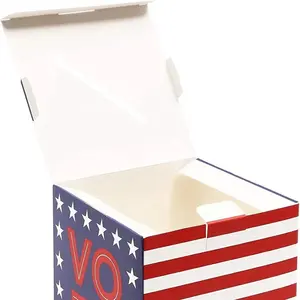 Custom Packaging Box Cardboard Donation Ballot Safe Suggestion Patriotic Voting Box With Cards