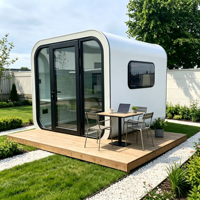 Oficina Prefabricada para Jardín de 12 m² |   Espacio de Trabajo Modular Aislado para Patio Trasero con Puerta de Vidrio