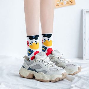 Cute Floral Pattern Japanese Style High Quality Cotton Custom Designed <b>Socks</b> Women - Product Image 1