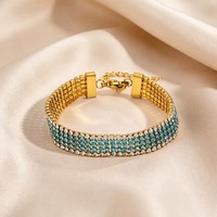 Bracelet tennis de luxe multi-rangs en acier inoxydable 316L, plaqué or 18 carats PVD, avec strass empilables, unisexe, bijoux d'anniversaire