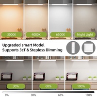 Lampu LED Linear Aluminium Sensor Dalam Ruangan, Lampu Malam Kecerahan Tinggi, Remote Control, Lampu Tabung LED Tiga Warna, Lampu Batten LED