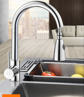 Robinet de cuisine en acier inoxydable 304, monocommande extractible, rotation à 360 degrés, mitigeur d'évier électrique chaud/froid avec valve en céramique