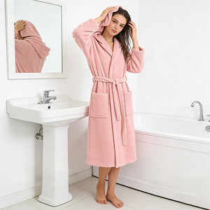 Merbau – peignoir à manches longues pour femmes, couleur unie, en Polyester, chaud, vêtements de nuit, automne et hiver - Product Image 4