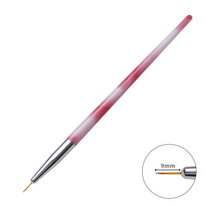 Ensemble de 3 pinceaux à ongles en plastique coloré, poils synthétiques, pinceaux fins pour la peinture, pour les artistes en manucure - Product Image 5