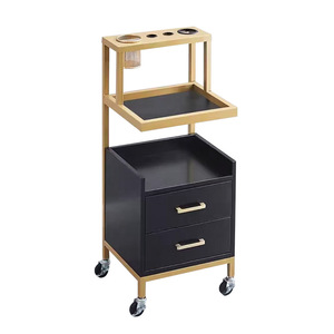 Carrito de Peluquería de Acero Inoxidable Negro al por Mayor, Diseño Moderno, Plegable y Móvil, para Extensiones de Cabello - Product Image 6