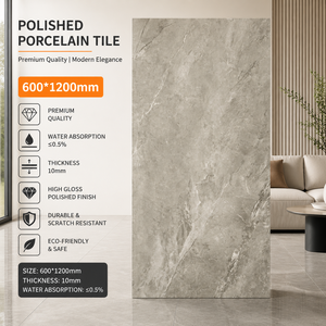 Carrelage en porcelaine Foshan 600x1200mm, blanc super moderne, corps pleine masse, finition ultra brillante, surface ultra plate, double absorption zéro, pour villas et espaces commerciaux - Product Image 4