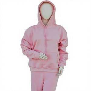 Baby <b>Pink</b> Womens <b>Tracksuit</b> Full Zip Hoodie Sweatpants <b>Set</b> Loopback French Terry Breathable Custom Printing Streetwear 100% - Product Image 1
