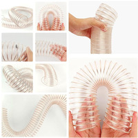 Tuyau d'extraction de poussière flexible transparent résistant au feu, tuyau de collecte de poussière long, pour le travail du bois/le ponçage/la scie à onglets, tuyau en PU avec découpe
