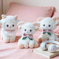 Boneka Domba Awan Grosir, Boneka Domba Mie Mie Lucu, Boneka Domba Duduk, Boneka Zodiak dari Wol, Mainan Wol, OEM ODM, Boneka Domba Berpita