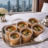 Gobelets en papier jetables avec revêtement PE, impression personnalisée du logo, pour yaourt et crème glacée, avec couvercle en dôme, 4oz, 8oz, 12oz, 16oz