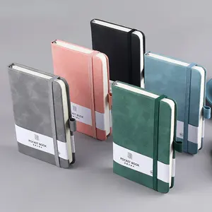 A6 Lưới Mini Planner Note Book Nhật Ký Máy Tính Xách Tay A7 PU Leather Cover Pocket Máy Tính Xách Tay Với Dây Đàn Hồi