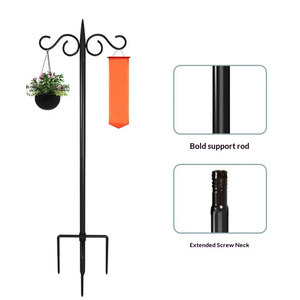 Crochets de <span class=keywords><strong>berger</strong></span> doubles pour l'extérieur, poteau d'alimentation pour oiseaux robuste de 108 pouces avec base à 5 branches, crochet de <span class=keywords><strong>berger</strong></span> réglable - Product Image 2