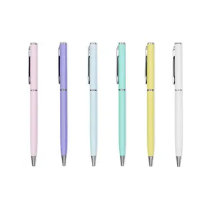 Stylo à bille métallique de couleur bonbon, fournitures scolaires, nouveau, 2021