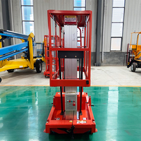 Plateforme élévatrice à double mât en aluminium à propulsion électrique pour le nettoyage des bâtiments