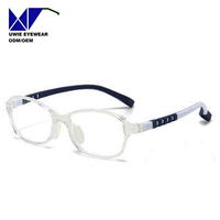 Lunettes optiques rectangulaires personnalisées OEM TPEE&TR90, anti-lumière bleue, pour enfants et adolescents, taille 48-18-125, fabricant chinois