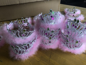 Couronne de plumes écologique HY pour Halloween, couronne de plumes pour spectacle de scène, décoration de fête d'<span class=keywords><strong>anniversaire</strong></span> pour fille - Product Image 2