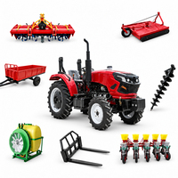 Tracteurs agricoles de haute qualité avec moteur EPA, 4 roues motrices, 40 ch, 50 ch, 60 ch, 70 ch, 80 ch, 90 ch, mini-tracteur pour l'agriculture