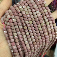 Perles de pierre cubique à facettes en gros perles carrées en rhodochrosite naturelle 6*6mm pour la fabrication de bijoux