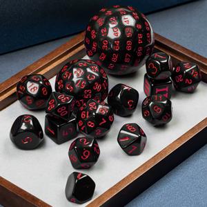 Ensemble de dés polyédriques en acrylique de haute qualité pour jeux de rôle (RPG) et Dungeons and Dragons, 15 pièces (D20, D3-D100) - Product Image 6