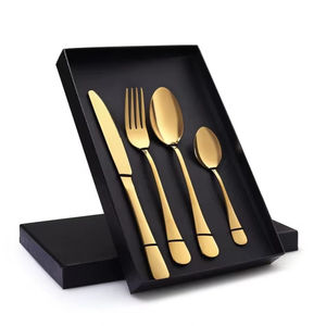 Ensemble de couverts en acier inoxydable plaqué or PVD de luxe, couverts modernes pour hôtel et restaurant, couverts design pour hôtel et restaurant - Product Image 1