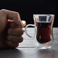 Tasse en verre à Double paroi arabe de Style moderne et à la mode, tasses à café turque de 100ml, tasses à thé pour un usage domestique