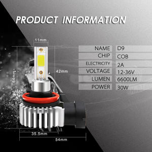 Chip LED COB de Alta Potencia y Calidad Superior 5 3/4 3w D9 H8 7hl H4 25W 3000LM para Faros Delanteros de Automóvil - Product Image 4