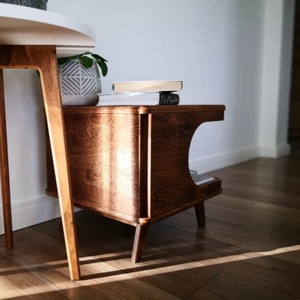 Solid Wood Cat <b>House</b> Square Coffee Brown Multifunctional Pet <b>Bed</b> For Cats Medium Size - Product Image 2