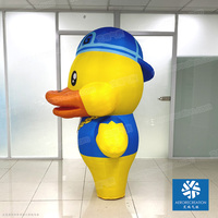 Costume de canard de dessin animé gonflable interactif super cool Costume de marche gonflable imperméable portable pour mascotte
