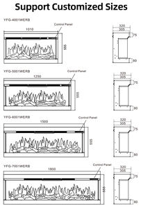 YIKA venta al por Mayor moderno Wifi Control remoto Led decorativo interior TV soporte 3 lados Australia calentador de chimenea eléctrica - Product Image 4