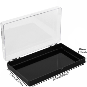 กล่องพลาสติกใสฝาดำแบบแข็งพร้อมบานพับ สำหรับจัดแสดงของชำร่วย ตัวอย่าง ของสะสม และเก็บแร่ธาตุ - Product Image 6