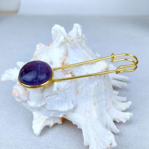 Cristal naturel de guérison 20mm <span class=keywords><strong>broche</strong></span> en pierre ronde pierre précieuse Labradorite oeil de tigre épingles en <span class=keywords><strong>Lapis</strong></span> broches en pierre naturelle pour femmes - Product Image 6