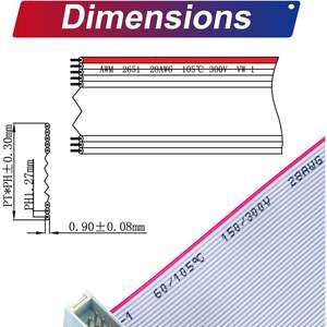 Tcenofoxy Flat Ribbon IDC Cable 16Pin 2.54mm Male to Female 30cm Length for FFC FPC Connectors B0DNJKWZPM - Product Image 6