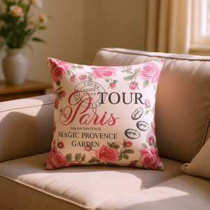 Coussin carré décoratif Carla Depot 40 cm x 40 cm, housse en microfibre florale, rembourrage en fibres, style pastoral - Product Image 2