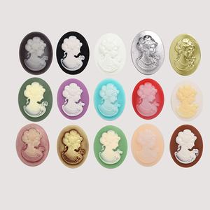 30 Mét X 40 Mét Oval Flatback Nhựa Cứu Trợ Beauty Head Cameo Cabochon Charm, Phù Hợp Với Cơ Sở Khay Cài Đặt Bezel,DIY Phụ Kiện Trang Sức Làm - Product Image 1