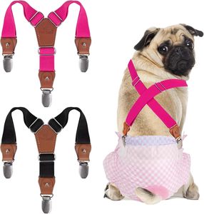 2 Piezas de Pañales de Lujo de Algodón para Perras con Tirantes, Reutilizables, para Cachorros, Bandas Protectoras para el Vientre - Product Image 1
