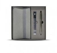 Ensemble cadeau stylo et carnet en PU bleu avec boîte personnalisée pour la papeterie de bureau de direction et la vente en gros